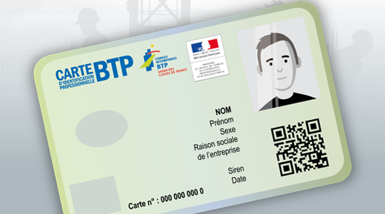 carte d'identification BTP